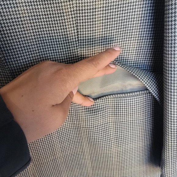 44R Chaps Ralph Lauren Men Brown Tweed Blazer Sport Coat Suit Jacket Houndstooth - Picture 4 of 9